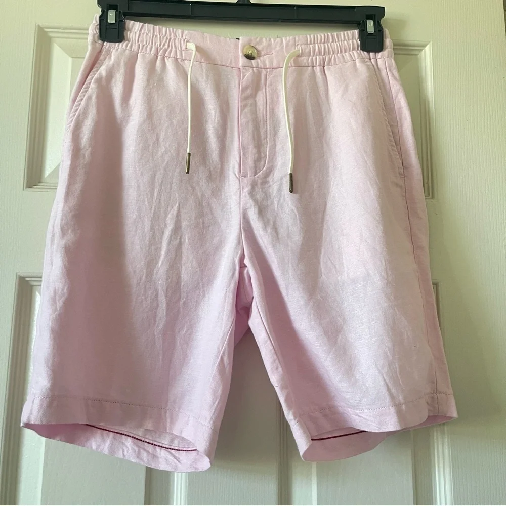 Scotch & Soda Fave Linen Cotton Bermuda Shorts Regular Fit Mens Small NWT Pink